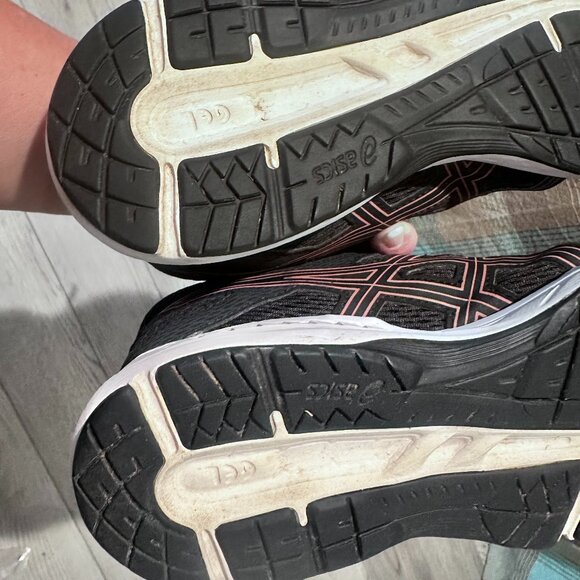 Asics Gel Contend 6 Black Running Shoes Sneakers Gym Walking Athletic Size 7.5 - Picture 9 of 11
